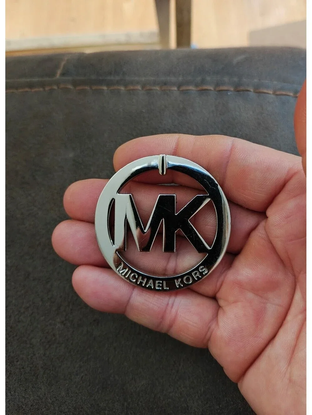 Michael Kors MK Logo Silver Tone Charm